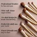 BS-MALL Professional Makeup Brush Set 18 Pcs Premium Synthetic Foundation Powder Concealers Eye Shadows Blush Makeup Brushes with Travel Case (Matte white beige)