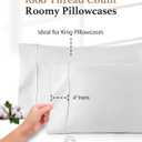 1000 TC White King Pillowcases Set of 4 100% Egyptian Cotton Pillow Cases with Long Staple Cotton & Sateen Weave, Silky Soft Hotel - Like Bed Pillow Covers for Comfy Sleeping, Snug Fit, 4 Pc King