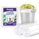 Hommaly  86 pcs Medium Clear Trash Bags Strong Clear Garbage Bags, Bathroom Trash Can Bin Liners, Plastic Bags for Office, Fit 7gallon,8 gallon Waste Basket Liner7,8Gal(8G86-Clear)