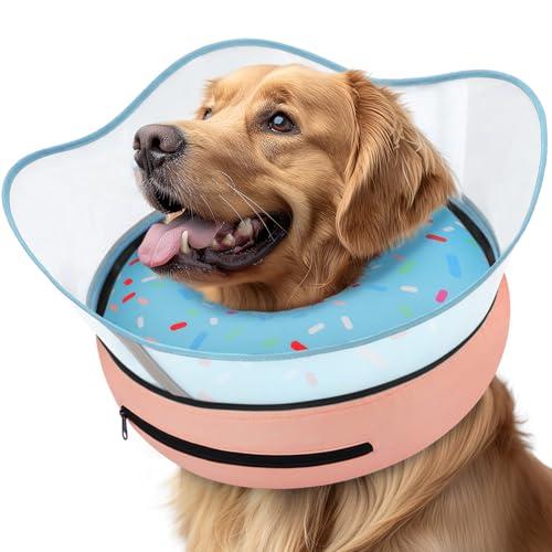 Supet Raised Inflatable Dog Cone Collar to Stop Licking, Soft Dog Cone Alternative After Surgery, Doggie Neck Donut Collar for Large Dogs