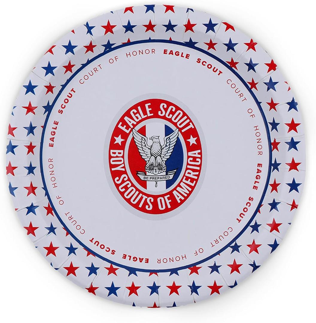 Official Eagle Scout Paper Plates, Court of Honor Lunch Plates, Stars - 25pk