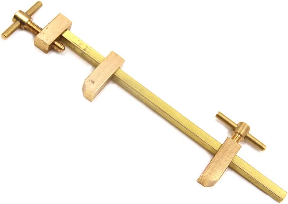 Chiloskit Solid Brass Miniature Bar Clamps Woodworking Clamps with Knurled Tightening Screws (240mm/9.5")