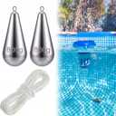 Relaxweex 2 Pack 800g Pool Float Anchor Weight Replacement Set Heavy Duty Fountain Pool Float with String Pools Weight Floating Anchor for Floats Lake(800g)