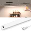 MYPLUS 16 Inch Under Cabinet Lights with Hand Wave, Under Counter Lighting 4000K Natural White,Dimmable,Plug and Play,LED Lights for Kitchen Cabinet, Cupboard, Closet, Desk (16" One-Pack)