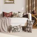 Pack of 2 Vintage Floral Pillow Covers 12x20 Christmas Boho Farmhouse Accents Chenille Rectangular Lumbar Decorative Throw Pillow Cases for Living Room Couch Bed Home Decor, Rust