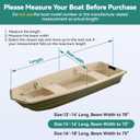 1200D 5-Layer Jon Boat Cover 14-16ft with Motor Cover | Super Waterproof (2-Layer PU, 1" Seam Tape) | UV Resistant, 9+4 Windproof Straps | Mooring/Trailerable
