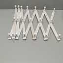 Accordion Wall Hanger with 20 Hooks, Wooden Wall Expandable Coat Rack for Coat, Hats, Baseball Caps, Coffee Mug, Jewelry(Ruist White)