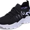 Women's Leopard Print Sneakers Casual Tennis Shoes Fashion Walking Sneakers Comfortable Sports Running Shoes (11, Black)