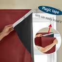 JILRON Adhesive Curtain 100% Blackout No-Drill Easy Install for Bedroom Blinds Light Blocking (Burgundy-47 W x 63" L-1P)