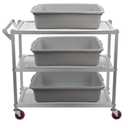 Ggbin Plastic Dish Tubs, Commercial Bus Box/Wash Basin Tote Box, 3-Pack (Grey, 13L)