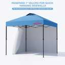 Benass Pop Up Canopy Replacement Top with Air Vent and 1" Reserved Velcro Strip (10x10, Light Blue)