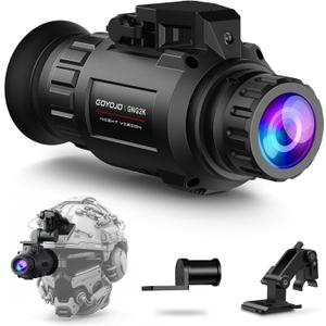GOYOJO GNG2K Night Vision Monocular - 2K / 60Hz Refresh Digital Night Vision Goggles, Helmet Mountable, Stealth Infrared 940nm NVG with 0.0001 Lux Sensor, 4 Color Modes for Tactical/Hunting/Camping