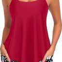 Daci Tankini Swimsuit with Shorts - 2 Piece Tummy Control Bathing Suits Flowy Swim Top with Two Pockets Boy Shorts 2025 (Large, Red and Floral)