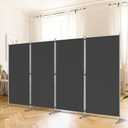 RANTILA 4 Panel Room Divider, 6 Ft Tall Folding Privacy Screen Room Dividers, Freestanding Room Partition Wall Dividers, 136''W x 20''D x 71''H, Black