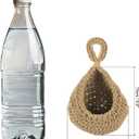 PATIKIL Hanging Fruit Baskets for Kitchen, 2 Pack Mini Size Teardrop Home Decor Storage Hand-Woven Hanging Baskets for Garlic Potato Vegetable, Brown