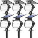NIORSUN Solar Spot Lights Outdoor,23 LEDs Landscape Lighting with Auto On/Off and 3 Lighting Modes, IP67 Waterproof Spotlights,Outdoor Solar Lights for Yard Garden,6 Pack(Cool White)