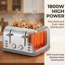Toaster 4 Slice Retro Stainless Steel,Best Prime 4 Slice Toaster Wide Solt with 7 Shade Settings, Perfect for Waffles, Bagels and More Lainsten T-527