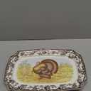 Spode Woodland Turkey Rectangular Platter  17.5 Inch Fine Porcelain Serving Tray from the Woodland Turkey Collection, Microwave, Dishwasher & Warm Oven Safe  Holiday Tableware Made in England