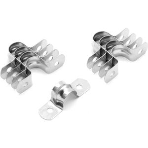 30Pcs 1/2 Inch Stainless Steel Conduit Clamps, Two Hole Strap U Bracket Rigid Pipe Strap Metal U Clamp Conduit Strap Tension Clips U-tube Clamp Heavy Duty