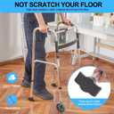 2 x 2024 Upgraded Walker Ski Glides Made with Wear-Resisting Rubber Base, NOT Scratch Floor, Universal Fit Walker Accessories for Folding Walkers, Walker Glides for Seniors, Walker Feet Replacement (Black)