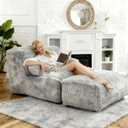 Bean Bag Chair - Large Bean Bag Loungers Chairs for Adults, Teens, and Children.Bean Bag Sofa with Memory Foam Filled and Armrests for Living Rooms, Bedroom, Dorm, or Balcony (Striped Gray)