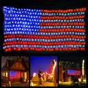 YULIANG LED American Flag Lights,6.5ft*3.2ft Waterproof Led Flag Net Light Outdoor for 4th of July Decorations,Independence Day,Memorial Day, Festival, Garden,Outdoor Christmas Decoration (Red white and blue)