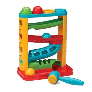 Infantino Bop & Drop Ball Tower - STEAM Educational Play, Hand-Eye Coordination Skills, and Cause and Effect Play for Babies & Toddlers, 12M+ (13 inches (W) x 3.25 inches (L) x 10.25 inches (H))