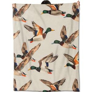 Flying Mallard Duck Blanket Gifts for Kids Women Adult Girls,Nature Aniaml Throw Blankets,Soft Comfy Lightweight for Home Couch Bed Sofa Realistic Decor,Playful Farm Art 50x40in