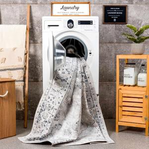 BoutiqueRugs Rudo Farmhouse Area Rug - Machine Washable - Light Gray, Medium Gray, Medium Brown - 18" x 18" Sample