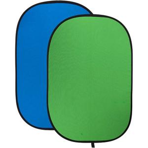Fotodiox Pro Collapsible Background - 48x72in (4x6ft) Chromakey Green/Chromakey Blue 2-in-1 Background Panel
