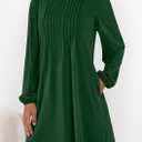 PRETTYGARDEN Fall Dresses for Women 2026 Long Sleeve Mini Short Flowy A Line Casual Holiday Party Tunic Dress Fashion Clothes (L)