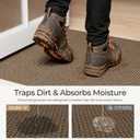 Indoor Door Mat 36"x60"(Rolled-Up, No Creases), Dirt Trapper and Absorbent Door Mats, Non-Slip Washable Entrance Mat, Low Profile Floor Mats for Front Back Door and Entryway, Light Brown