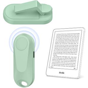 [Case-Friendly] Page Turner for Kindle Paperwhite Oasis Kobo eReaders, Camera Camcorder Remote Controls, Page Turner Clicker for iPad Tablets Reading Novels with Wrist Strap Storage Bag Green
