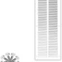 HVAC Premium 8'' x 32'' [Duct Opening] Flat Stamped Steel Return Air Grille - Sidewall and Ceiling - HVAC Vent Duct Cover - White [Outer Dimensions: 9.75''w X 33.75''h]