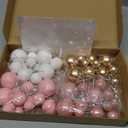 48 Pcs Cake Topper Decorations - Balloon Cupcake Toppers, Foam Balls for Birthday Party Wedding Cake Decorating (Rose Gold, Pink, White, Gold)