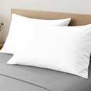 Comfort Beddings 100% Organic Cotton Standard Pillowcases Set of 2, White Pillow Cases with Envelope Closure, Crisp Percale Weave, Soft & Cooling Pillow Covers (Standard 20x26, White)