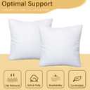 OKBA Throw Pillows Insert Set of 2, with 100% Cotton Cover,Bed and Couch - Indoor Hotel Decorative Pillows, 20x20 in White Pillows Inserts