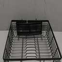TQVAI Kitchen Dish Drying Rack Metal Dish Drainer with Full-Mesh Silverware Utensils Basket Holder, Black
