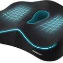 Memory Foam Seat Chair Cushion for Relieves Back Sciatica Pain Tailbone Pain Coccyx Degenerating Disc Orthopedic Osteoarthritis Prostate Cushion Low Back Pain Cushion Hip Shaping (Black mesh)