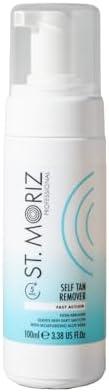 St Moriz Professional Rapid Self Tan Remover Mousse - Removes Old Self Tanner in 5 Minutes - With Moisturizing Aloe Vera to Soothe Skin - Express Fake Tan Eraser Foam (3.38 fl oz)
