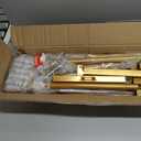 LANGXUN Heavy Duty Gold Metal Square Backdrop Stand Arch for Wedding Birthday Decoration, Graduation Decorations, Ceremony Reception, Event Party Supplies, Baby Shower Photo Booth Background Supplies