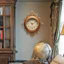 Vintage Large Wall Clocks with Glass Cover,Digital Retro Wall Clock Battery Operated for Living Room/Bedroom/Kitchen/Farmhouse/Office Decor 19"X21"