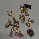 Native American Figurines Set Miniture Indian Figure Toys Indian Figurines for Kids Indian Figures Playset Includes Camp Fire Deer Bear Fox for Birthday Decoration School Projects - 12 Pcs