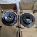 R1 Concepts Front and Rear Brakes and Rotors| Hardware Included| Front and Rear Ceramic Brake Pads and Rotors Kit| Fits 1991-1993 BMW M5, front 13.6 inch, thickness 1,26 inch, Rear 12.9 inch , thickness 0.79 inch