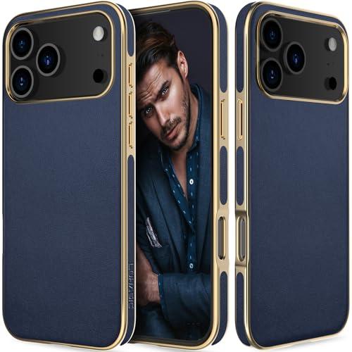 LOHASIC Case for iPhone 17 Pro Leather, Classic Design with Soft Microfiber Lining Back Cover Protective Men Women Cases for iPhone 17 Pro 6.3" 2025, Navy Blue
