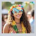 UUT Polynesian Style Party Photo Props, 12-Pack Tropical Ocean Hawaiian Theme Paper Glasses, Funny Birthday Party Decorations, for Costume Gift, Luau Birthday, Theater; 12MN