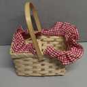 Mini Picnic Basket, Costume Accessory, Small Gingham Picnic Hamper For Halloween Women Costume Cosplay Accessory Hooded Cape Masquerade Dress Up (Red and White)