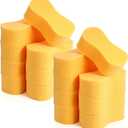 Tioncy 16 Pcs Giant Car Wash Sponges 9 x 4.7 x 3 Inch Extra Large Car Cleaning Bone Sponges Bulk All Purpose Easy Grip Thick Foam Scrubber for Boat Garage Kitchen Bathroom Household Cleaning (Yellow)