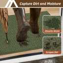 COSY HOMEER Door Mat Non-Slip Entryway Rugs Dirt Trapper, 20"x32", Green