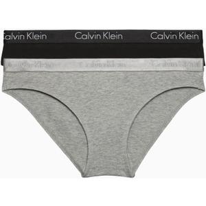 Calvin Klein Women's Motive Cotton Multipack Bikini Panty (Large, Black/Gray Heather)